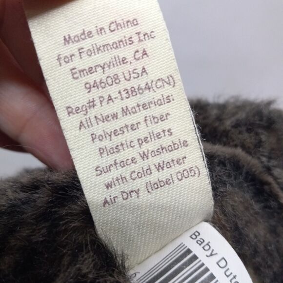 Folkmanis Baby Dutch Rabbit Full Body Hand Plush Puppet-Realistic-Plastic Eyes - Picture 9 of 9